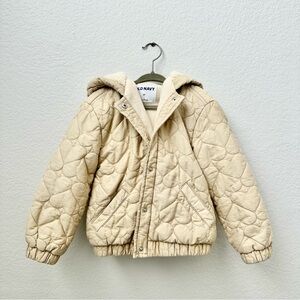 Old Navy Kids Girls Beige Quilted Puffer Jacket - 5T